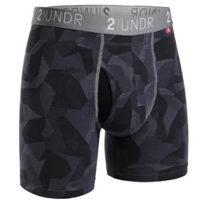 '2UNDR' Men's Swing Shift 6" Boxer Brief - Black Camo