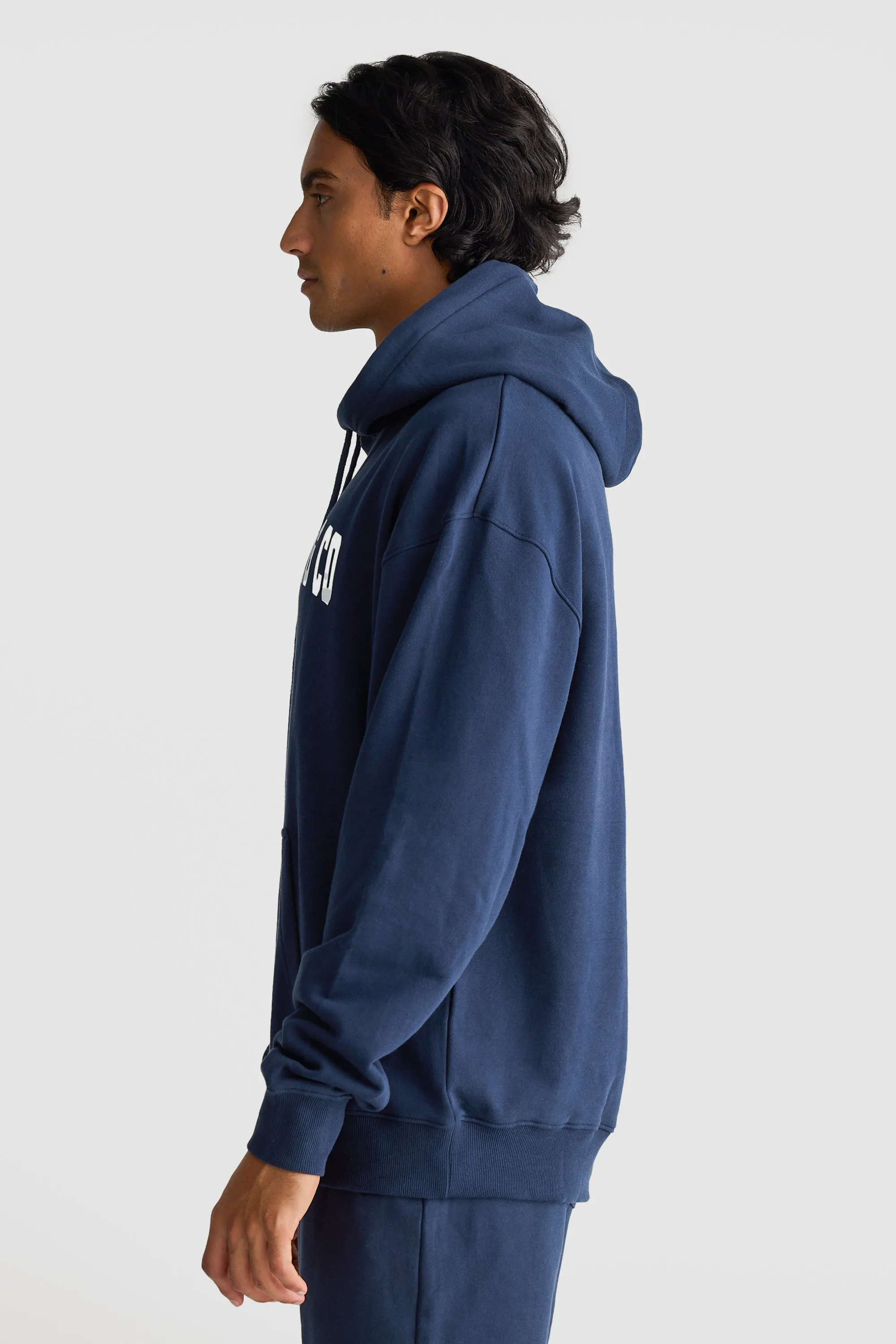 College Logo Hoodie Navy