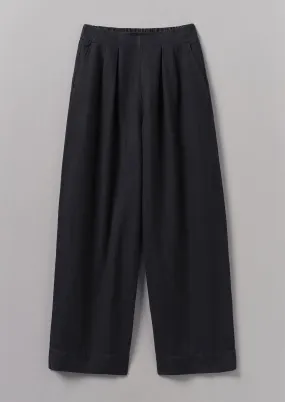 Cotton Linen Wide Leg Pants | Slate Navy