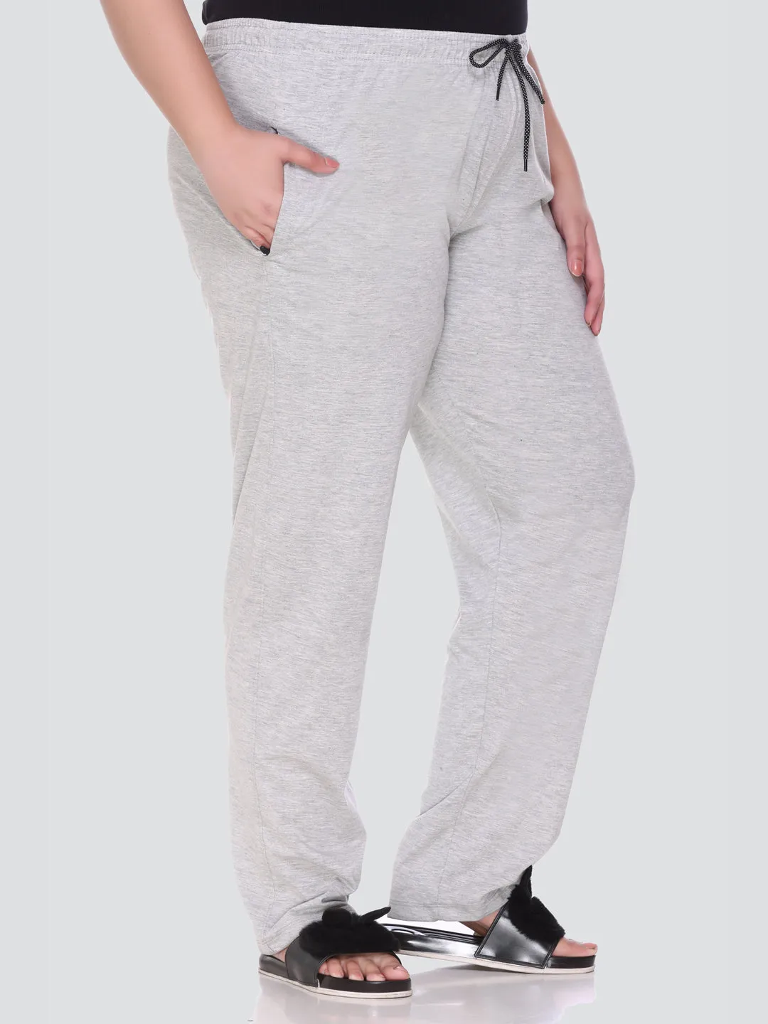 Cotton Track Pants For Women Pack of 2 (Pink & Grey)