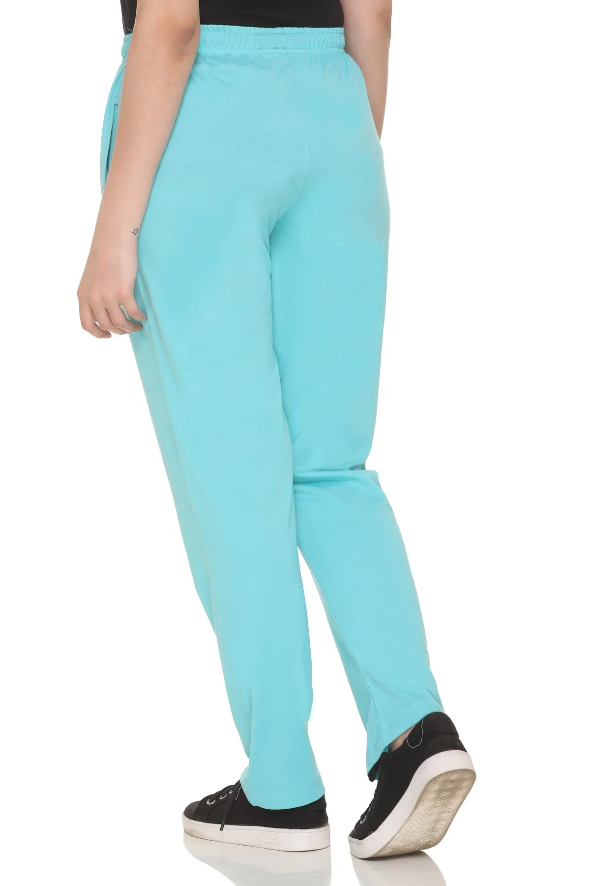 Cotton Track Pants For Women - Turquoise