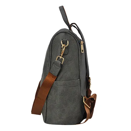 Dark Gray Faux Leather NGIL Traveler Backpack