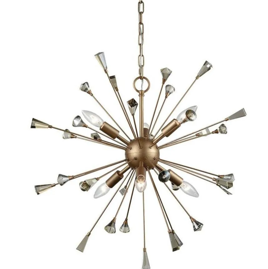 Gold Starburst Crystal Chandelier