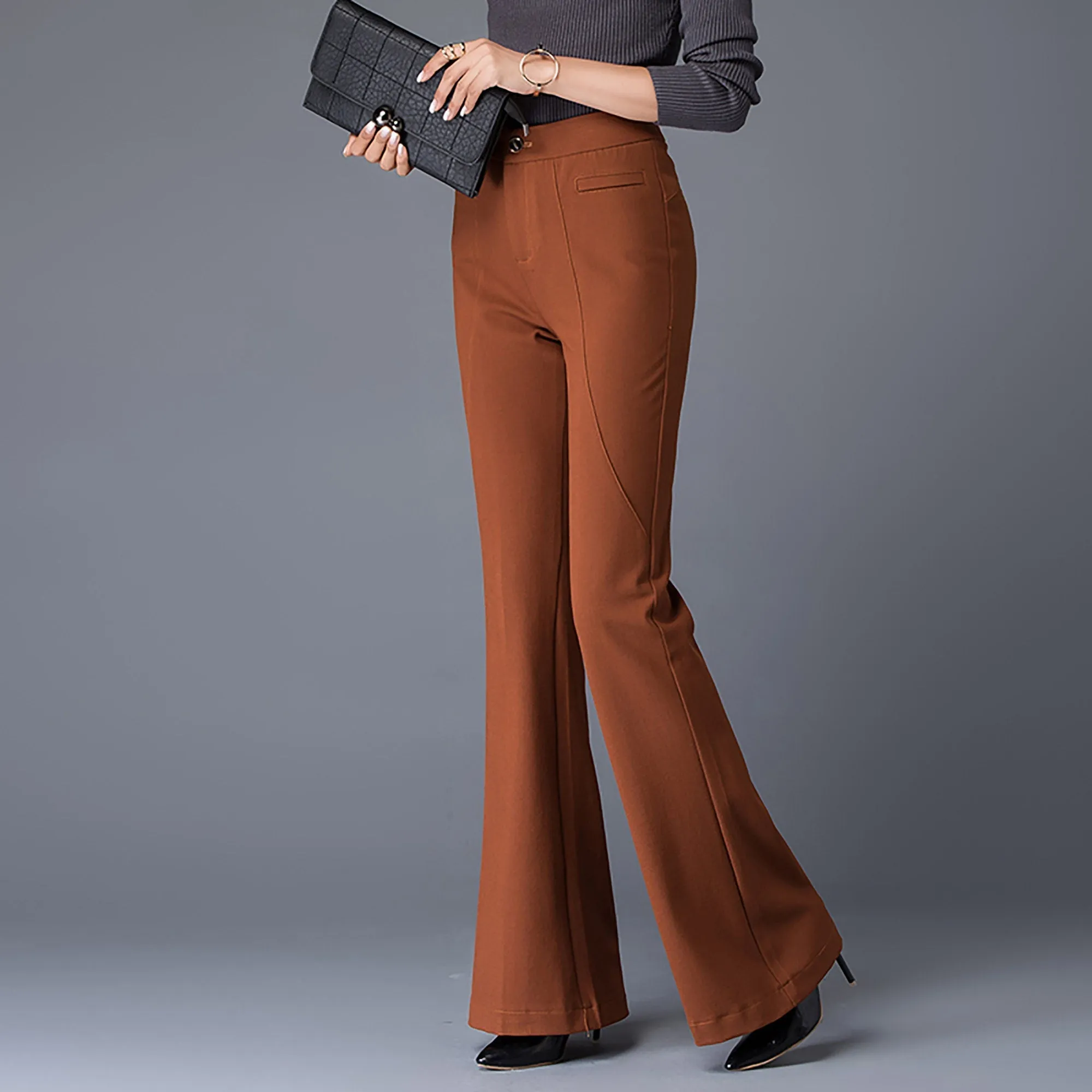 High Waist Flare Leg Pants