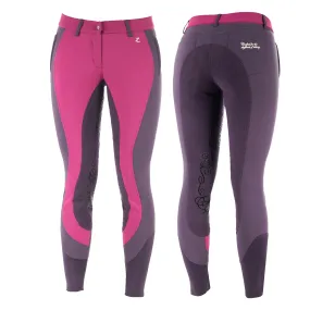 Horze Kiana Full Seat Breeches in Pink/Purple