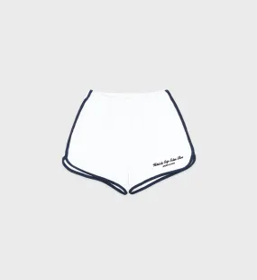 Hotel du Cap Cursive Terry Short - White/Navy