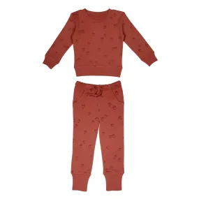 Kids' Printed Sweatshirt and Joggers Set in Spice Acorn