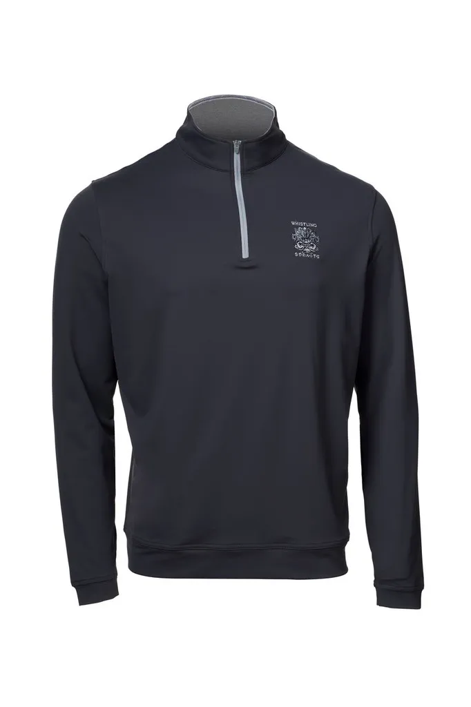 MEN&#039;S PETER MILLAR  PERTH PERFORMANCE QUARTER-ZIP. WHISTLING STRAITS® LOGO EXCLUSIVELY. 2 COLOR OPTIONS