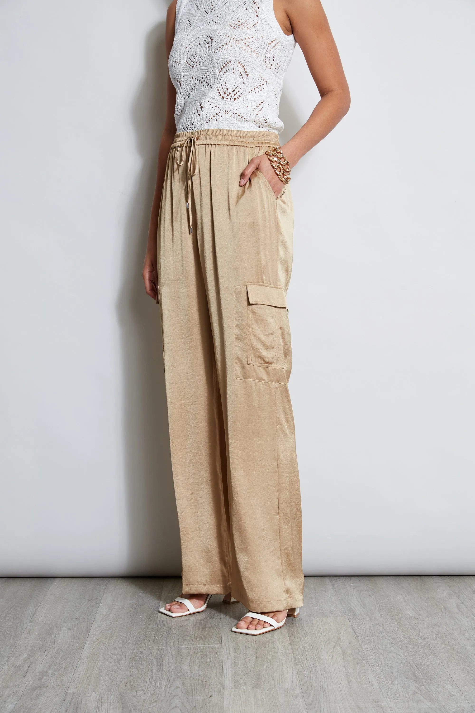 Relaxed Satin Cargo Pant